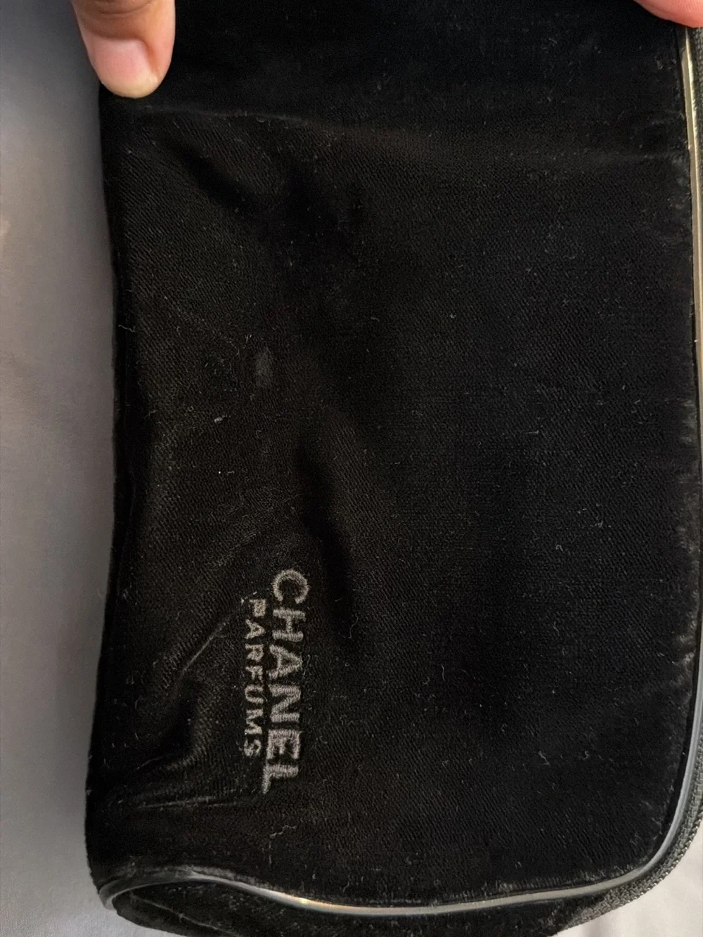 CHANEL Black Toiletry Pouch with Subtle Logo